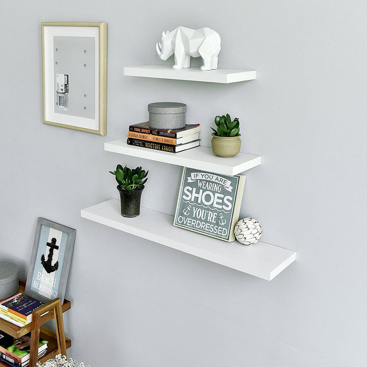 Himmelmann Floating Shelf Ebern Designs Size: 1.25" H x 36" W x 7.25" D Finish: White