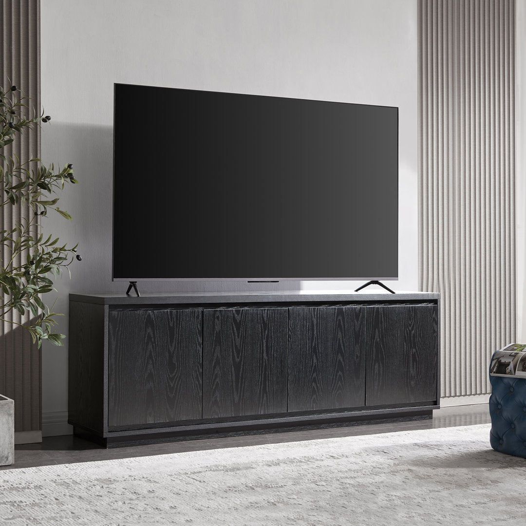 Presque TV Stand for TVs up to 78" Wade Logan® Color: Black Grain