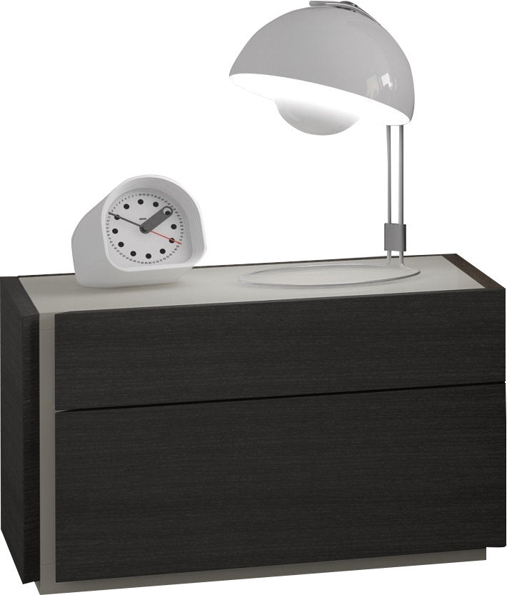 Mcgruder 2-Drawer Nightstand Wade Logan® Color: Wenge/Light Gray Door Configuration: Left