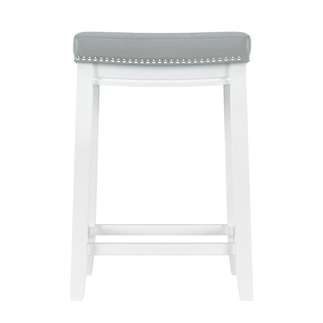 Arlyce Counter & Bar Solid Wood Backless Stool with Upholstered Seat Lark Manor™ Seat Height: Counter Stool (26.5" Seat Height)