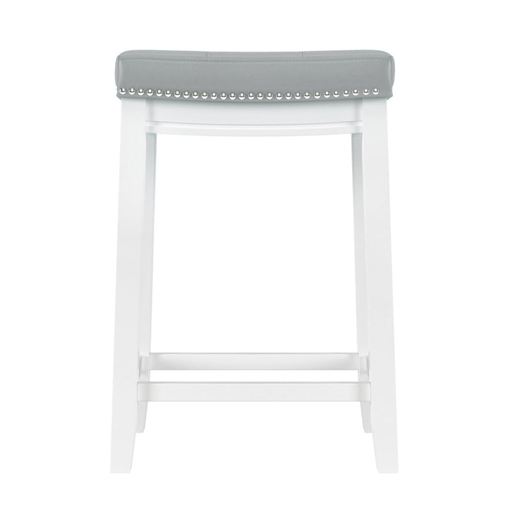Arlyce Counter & Bar Solid Wood Backless Stool with Upholstered Seat Lark Manor™ Seat Height: Counter Stool (26.5" Seat Height)
