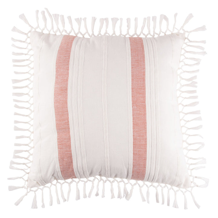 Nathan Striped Woven Square Throw Pillow C&F Home Color: Rust