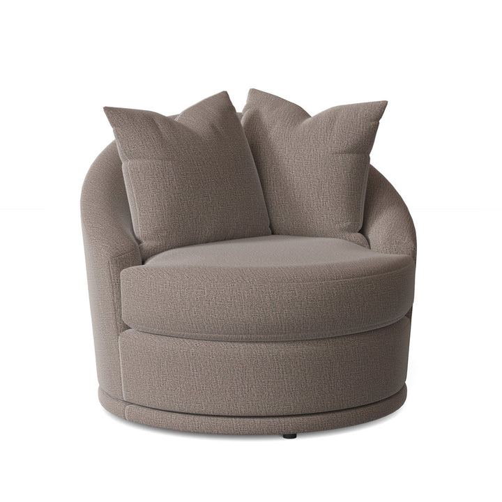 Hosking 36.5 W Swivel Barrel Chair Three Posts™ Body Fabric: Bark Brown Performance