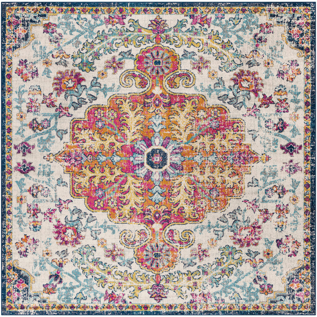 Hillsby Oriental Blue/Orange Area Rug Mistana™ Rug Size: Square 10'