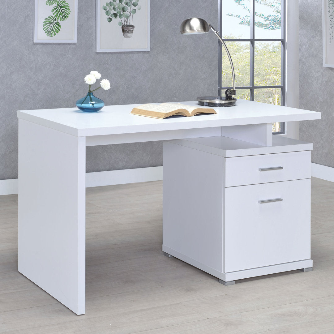 Alyun Credenza desk Latitude Run® Color: White