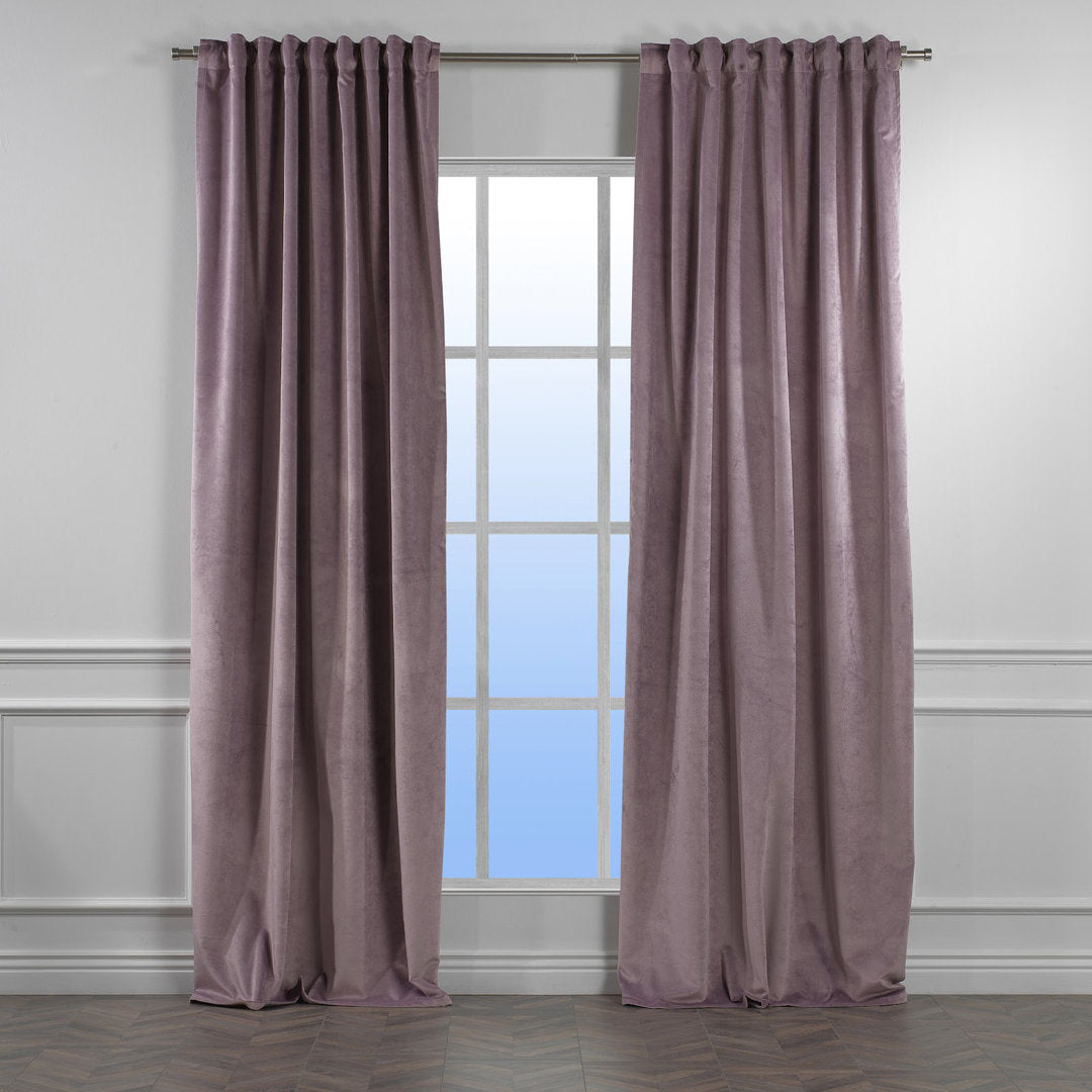 Matte Velvet Extra wide x Extra Long Custom Made Decorative Single Panel Lilijan Home & Curtain Curtain Color: 73 Lilac Luster Size per Panel: 100" W x 84" L