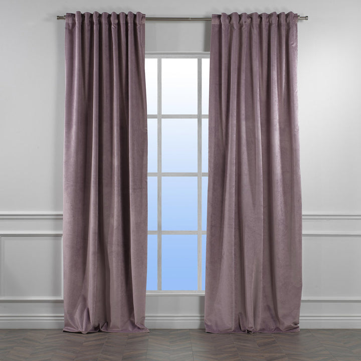 Matte Velvet Extra wide x Extra Long Custom Made Decorative Single Panel Lilijan Home & Curtain Curtain Color: 73 Lilac Luster Size per Panel: 100" W x 84" L