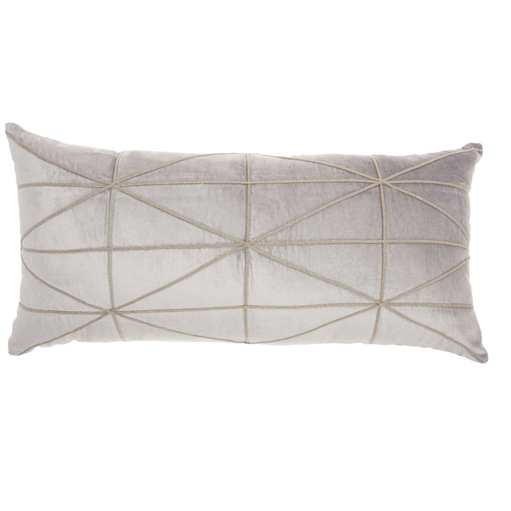 Velvet Geometric Lumbar Pillow Inspire Me! Home Décor Color: Light Gray