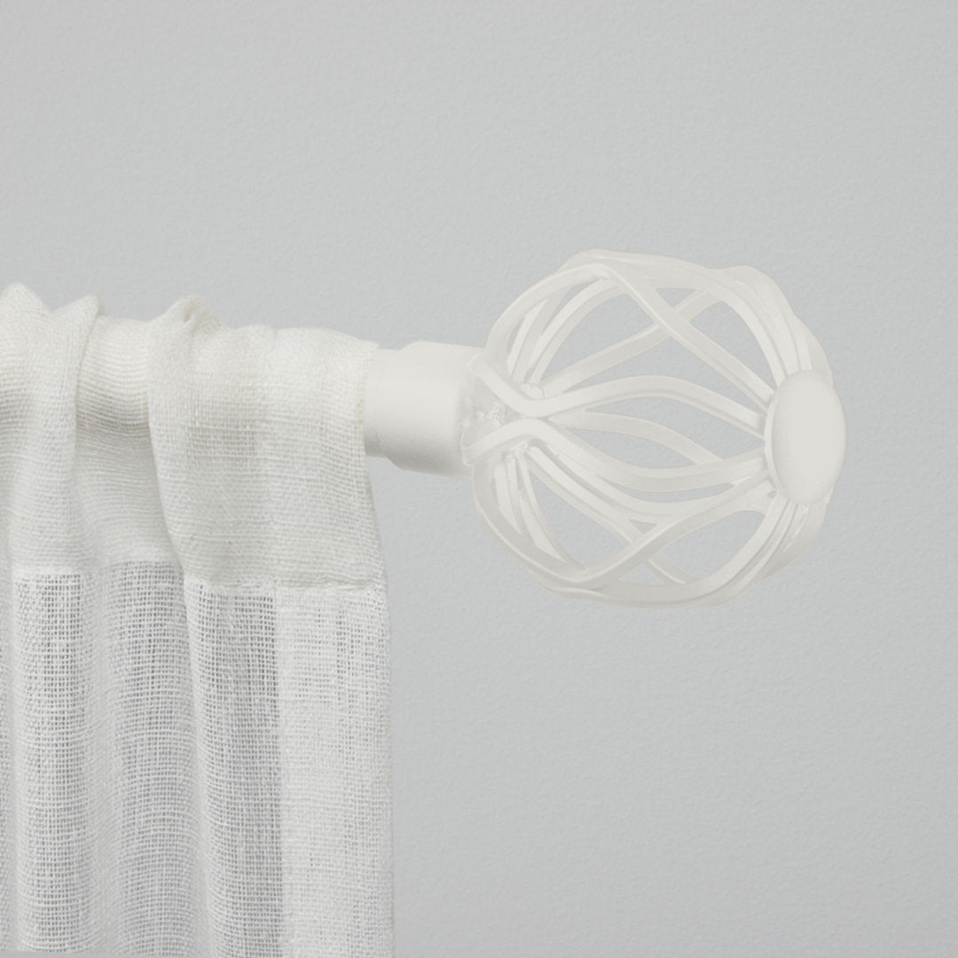 Exclusive Home Ogee 1" Curtain Rod and Coordinating Finial Set, Adjustable Red Barrel Studio® Size: 66” – 120” Finish: Matte White