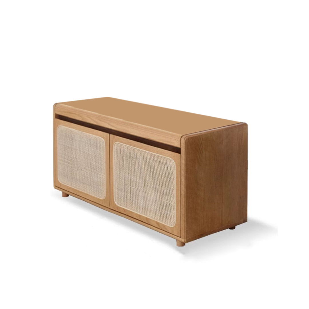 35.43" Medium Yellow Wood Rectangular Solid Wood Shoe Storage Bench Stylistics Savvy