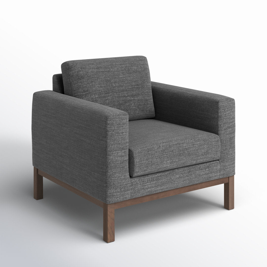Clayton Upholstered Armchair Joss & Main Fabric: Venga Antrazite Performance Basketweave