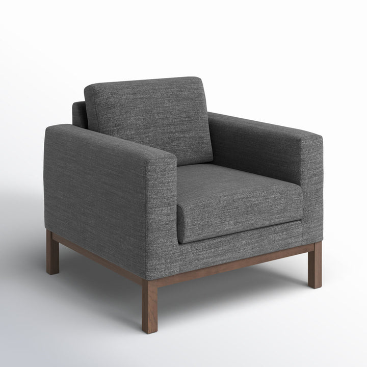 Clayton Upholstered Armchair Joss & Main Fabric: Venga Antrazite Performance Basketweave