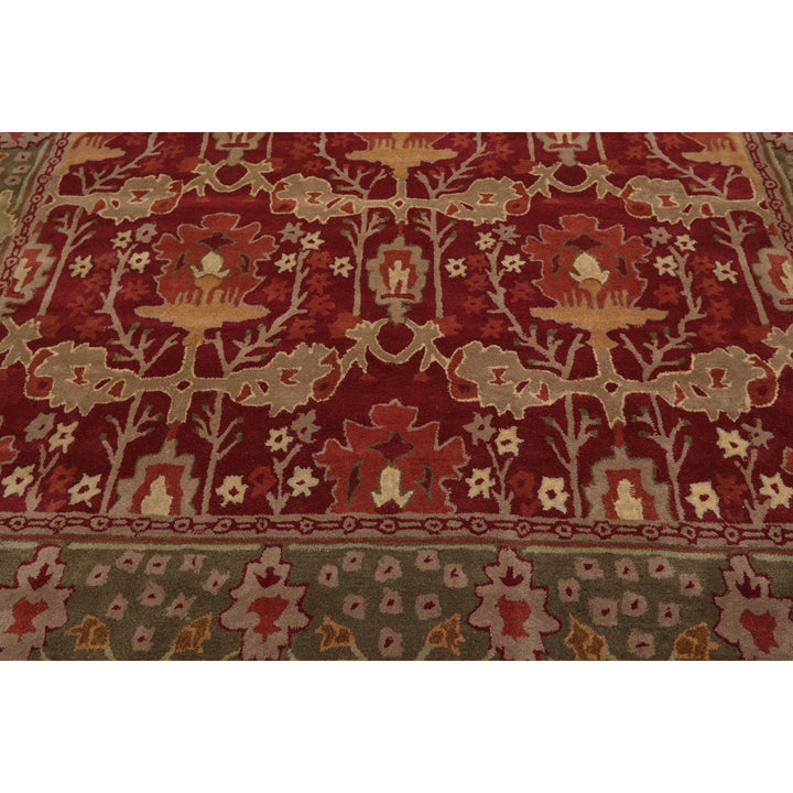 Handmade Tufted Wool Red/Green Area Rug Oriental Rug of Houston Rug Size: Rectangle 7'9'' x 9'9''