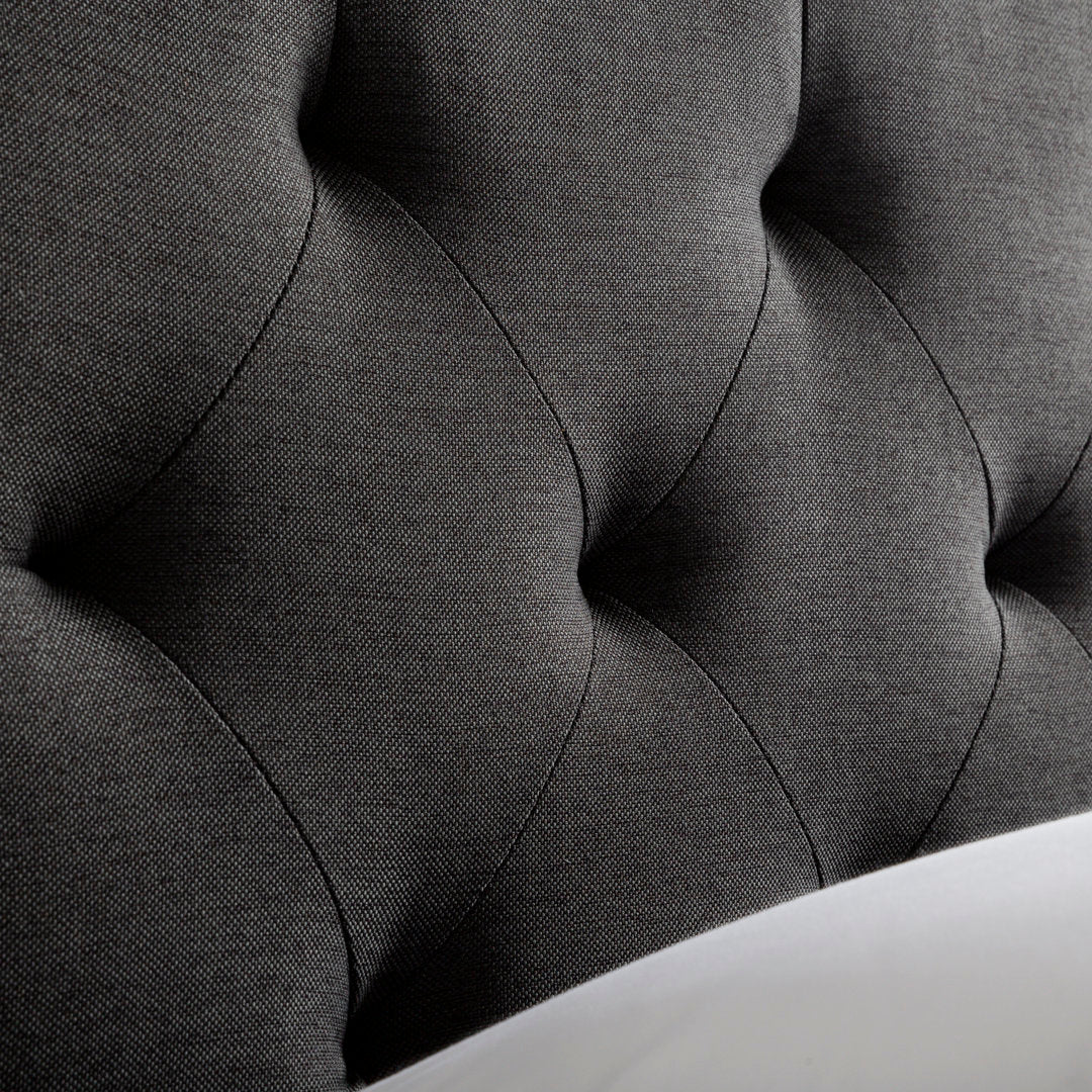 Aijha Upholstered Panel Headboard Lark Manor™ Color: Black Twill Size: Twin