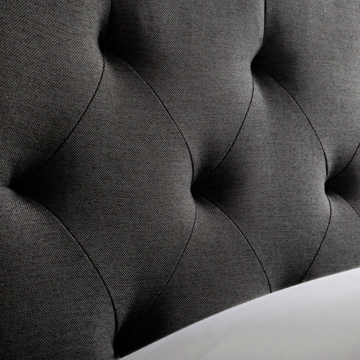 Aijha Upholstered Panel Headboard Lark Manor™ Color: Black Twill Size: Twin