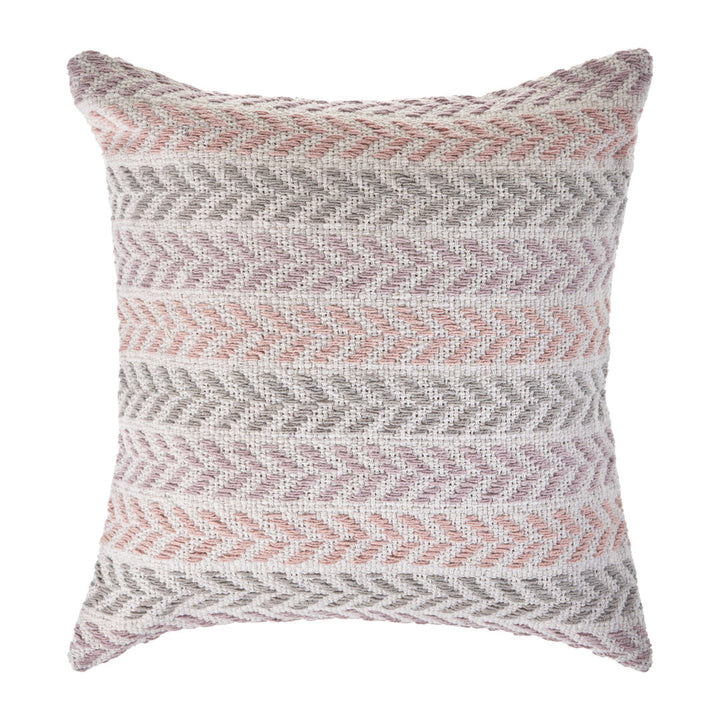 Hand-Woven Chevron Cotton Throw Pillow Rajani Home Color: Purple/Pink