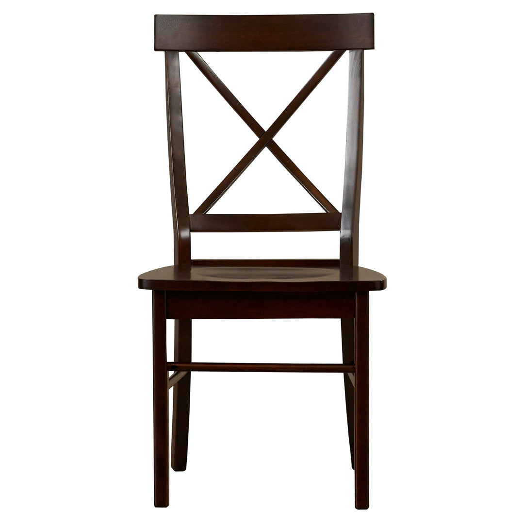 Solid Wood Cross Back Side Chair (Set of 2) August Grove® Color: Rich Mocha