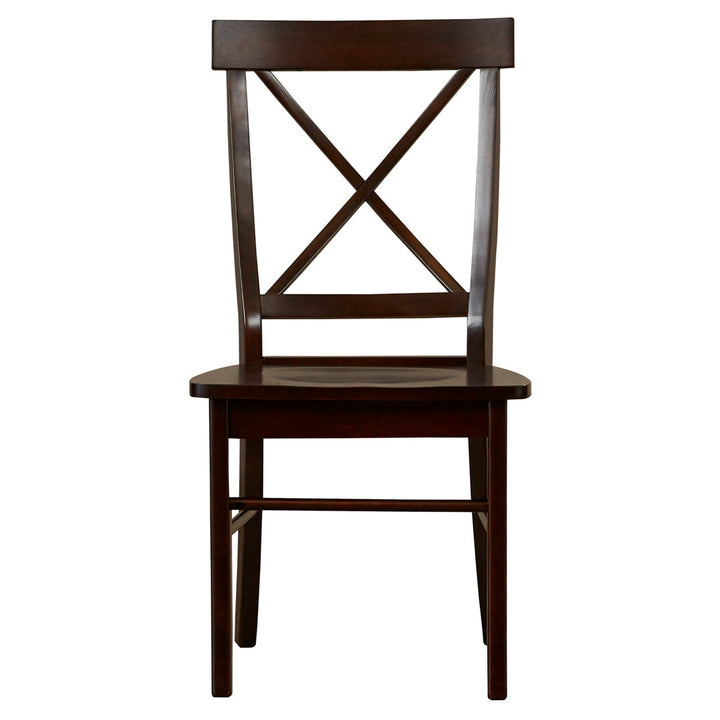 Solid Wood Cross Back Side Chair (Set of 2) August Grove® Color: Rich Mocha