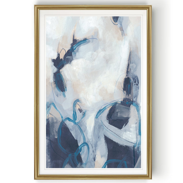 Blue Process I' - Painting Print on Canvas Etta Avenue™ Size: 18.5" H x 24.5" W x 1.5" D Format: Gold Framed