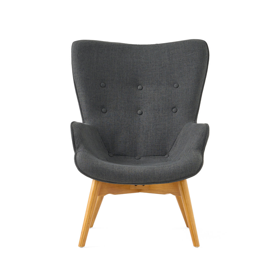 Dayon 68.58Cm Wide Tufted Polyester Lounge Chair and Ottoman George Oliver Fabric: Dark Gray  Polyester Blend