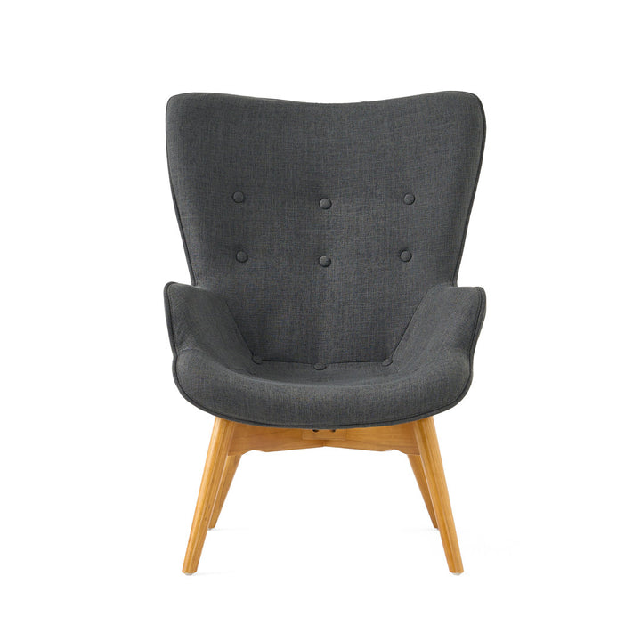 Dayon 68.58Cm Wide Tufted Polyester Lounge Chair and Ottoman George Oliver Fabric: Dark Gray  Polyester Blend