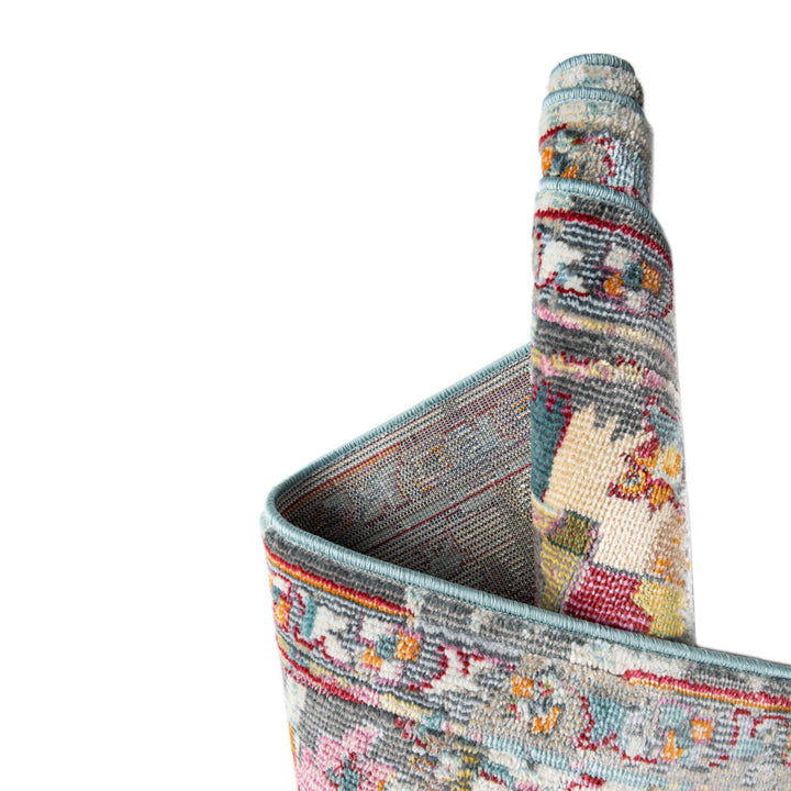 Haefner  Floral Orange/Gray/Blue Area Rug Langley Street® Rug Size: Oval 5'5" x 8'