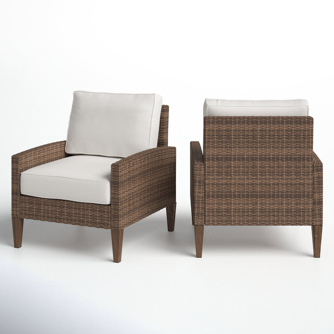 Gabor Patio Chair with Cushions (Set of 2) Birch Lane™ Cushion Color: Cream