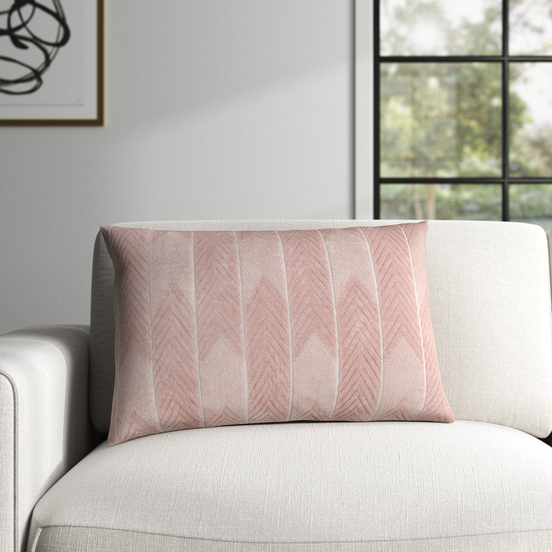 Floretta 100% Cotton Lumbar Rectangular Pillow Joss & Main Color: Blush Size: 16" H x 24" W