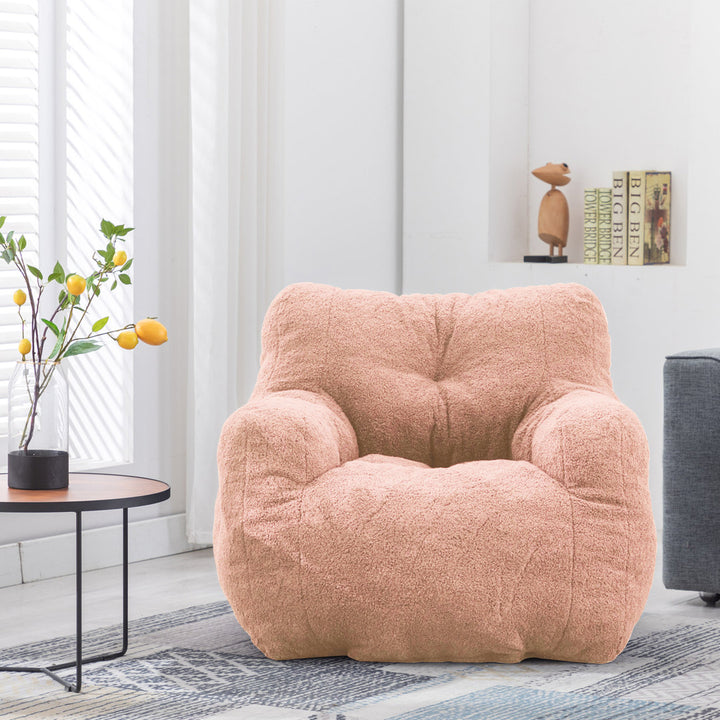 Medium Bean Bag Chair Viv + Rae™ Body Fabric: Light Pink Faux Fur