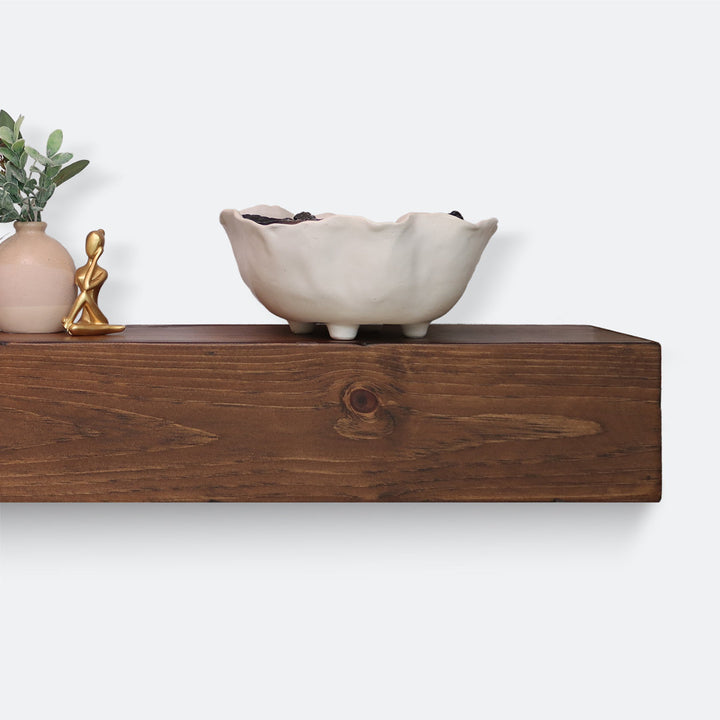Melodye Rustic Fireplace Shelf Mantel Ebern Designs Shelf Length: 48 in., Finish: Provincial