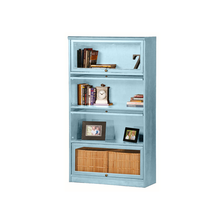 Didier Barrister Bookcase World Menagerie Color: European Coffee Door Type: Glass
