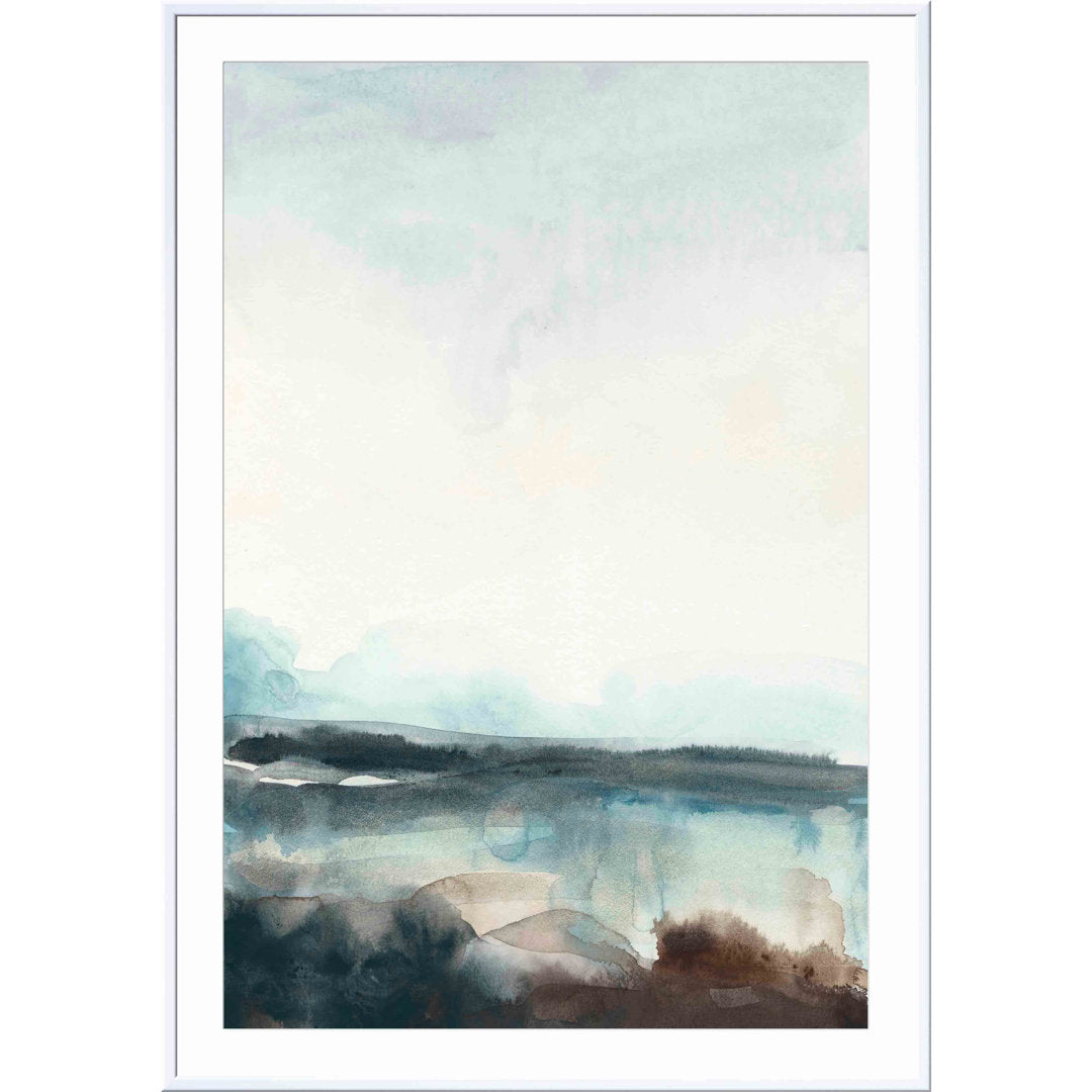 Horizon Flow I by June Erica Vess - Picture Frame Painting Wade Logan® Frame Color: Espresso Size: 24"H x 36"W