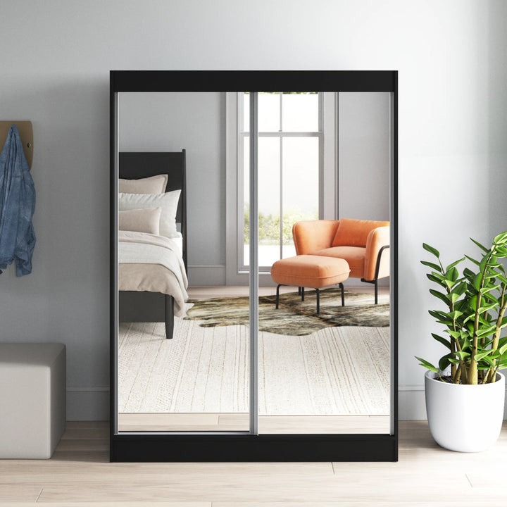 Jelinek Armoire Orren Ellis Color: Black Size: 80" H x 47" W x 25.5" D