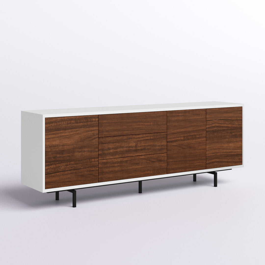Anirvin TV Stand for TVs up to 88" Wade Logan® Color: White/Walnut/Black