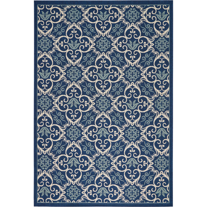 Adelene Floral Navy Blue Indoor / Outdoor Area Rug Birch Lane™ Rug Size: Rectangle 7'10" x 10'6"