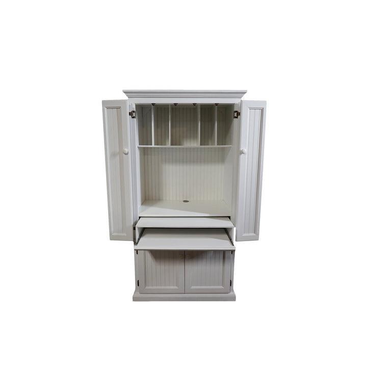 Neasa Solid Wood Armoire Desk Breakwater Bay Color: Bright White