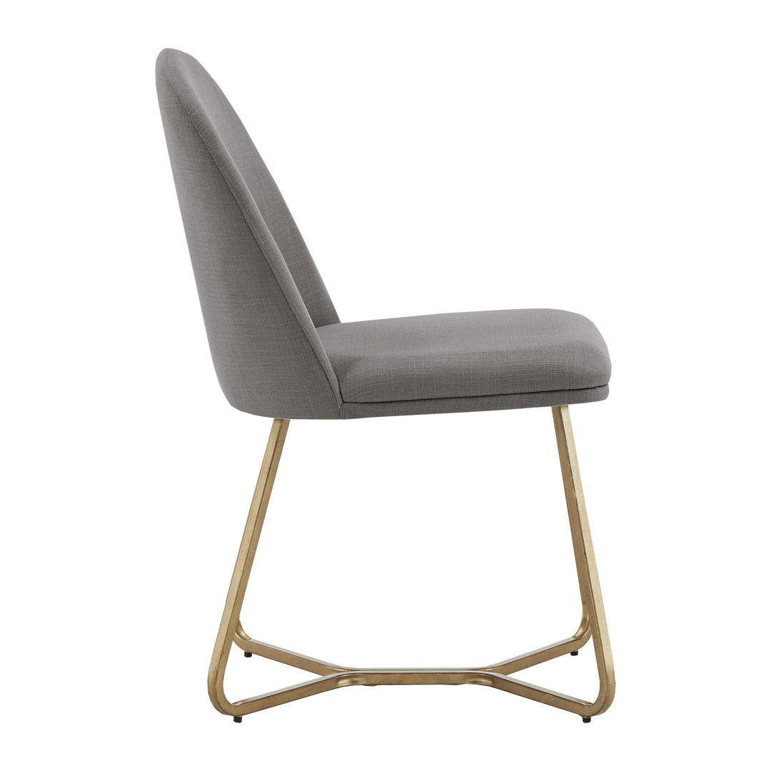 Ainhoa Linen Upholstered Side Chair (Set of 2) Etta Avenue™ Upholstery Color: Gray