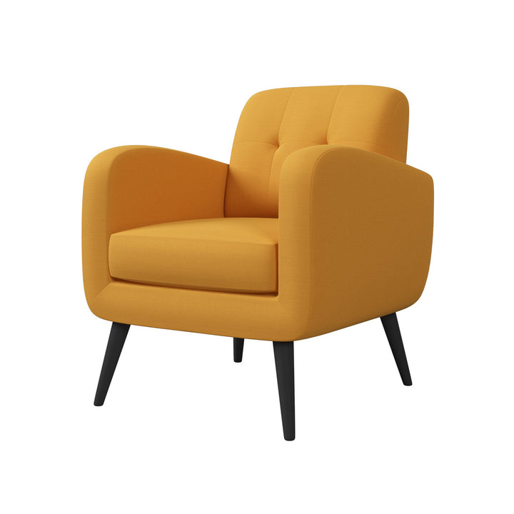 Caleena 29.5" Wide Tufted Armchair Wade Logan® Fabric: Mustard Yellow Polyester
