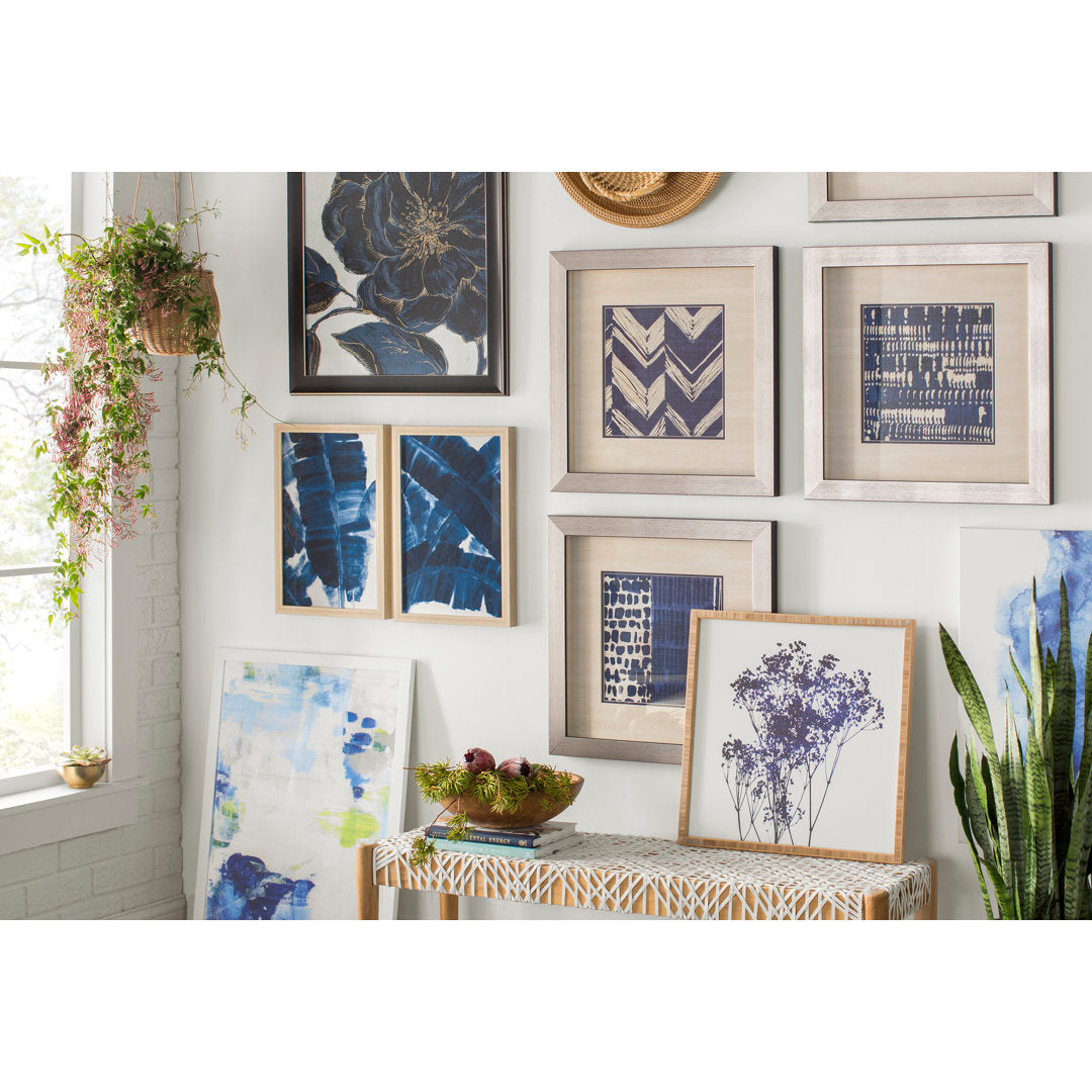 Indigo Batik - 4 Piece Frame Graphic Art Set on Paper (Set of 4) Dakota Fields