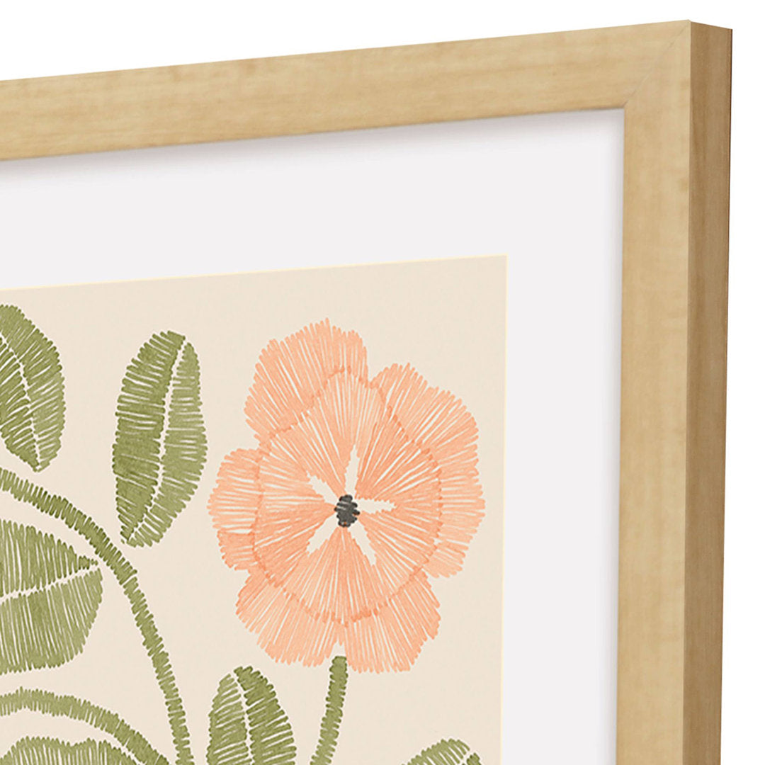 Embroidery Florals B Framed On Print 2 Pieces Print Red Barrel Studio®