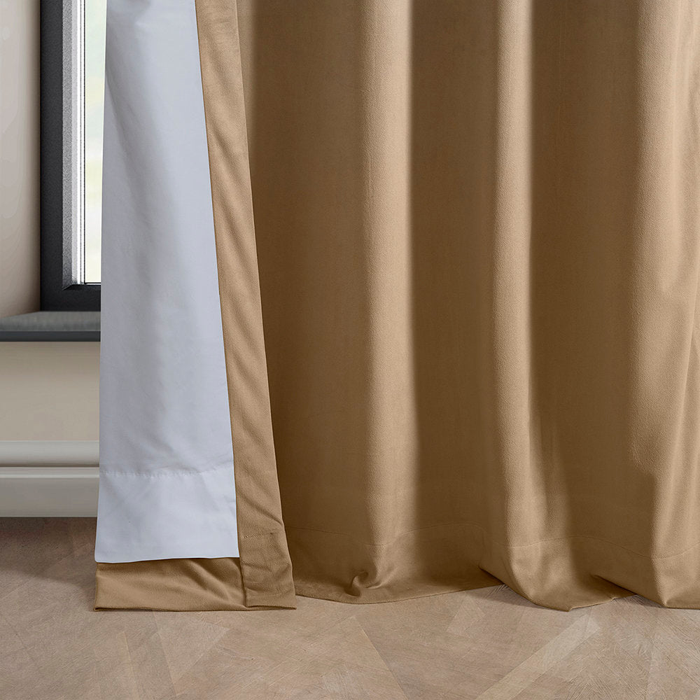 Matra Plush Velvet Curtains for Bedroom - Room Darkening Curtains for Living Room Window Single Panel AllModern Curtain Color: Spiced Rum Size per Panel: 50" W x 108" L
