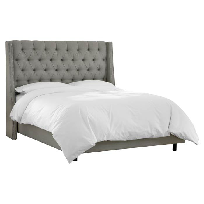 Annabel Upholstered Wingback Bed Kelly Clarkson Home Size: Queen Body Fabric: Classic Gray Linen