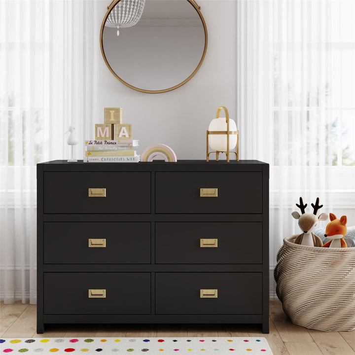 Hubble 6 Drawer Double Dresser Viv + Rae™ Color: Black