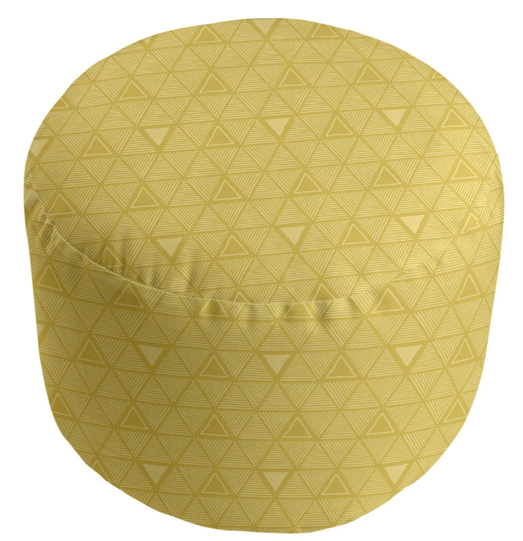 Full Color Hand Drawn Triangles Pouf East Urban Home Upholstery Color: Medium Yellow