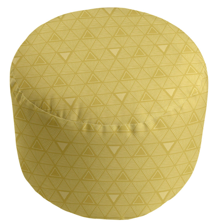 Full Color Hand Drawn Triangles Pouf East Urban Home Upholstery Color: Medium Yellow