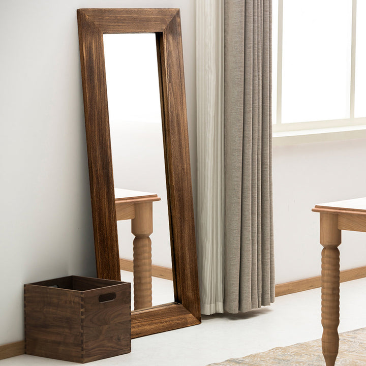 Larimar Wood Framed Leaning Full Length Mirror in Nutural Color Millwood Pines