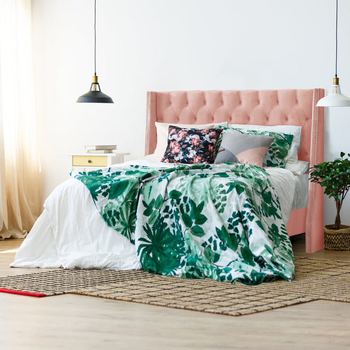 Annabel Upholstered Wingback Bed Kelly Clarkson Home Size: Full Body Fabric: Classic Blush Performance Velvet