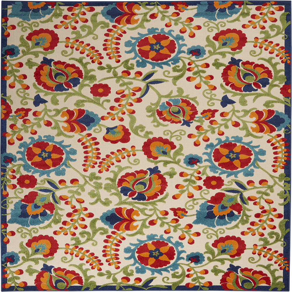 Bernia Floral Ivory/Red/Green Area Rug Wade Logan® Rug Size: Rectangle 7' x 10'