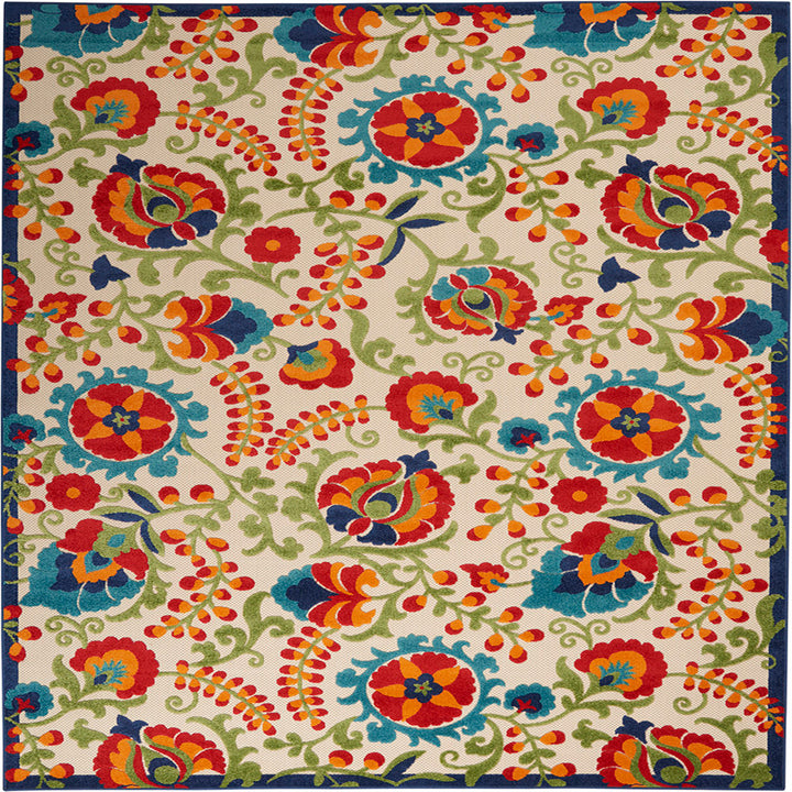 Bernia Floral Ivory/Red/Green Area Rug Wade Logan® Rug Size: Rectangle 7' x 10'
