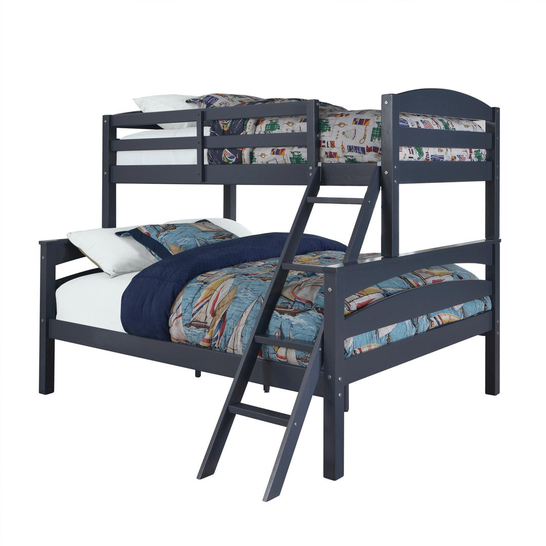 Barnett Twin over Full Bunk Bed Isabelle & Max™ Bed Frame Color: Graphite Blue
